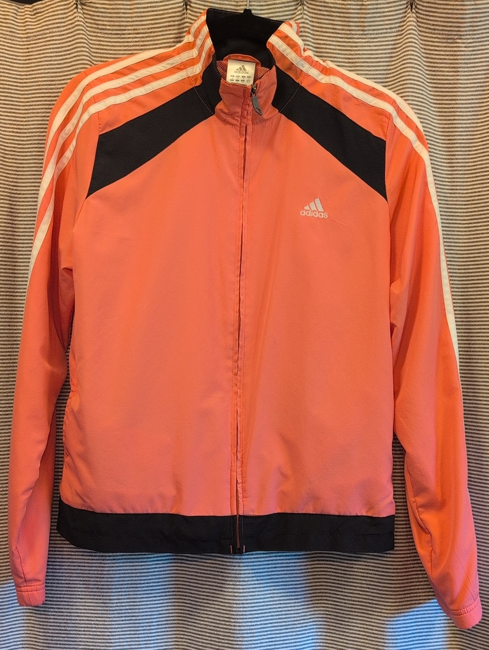 adidas Coral and Black Windbreaker Jacket